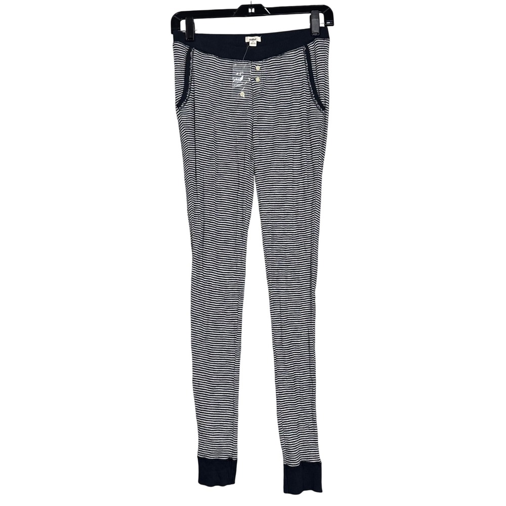 Aerie Striped Thermal Lounge Pants Womens S P Navy White Sleepwear warm cozy